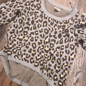 West 49 Blue leopard print top